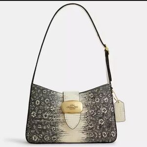 Coach Eliza Black and Cream Shoulder Bag